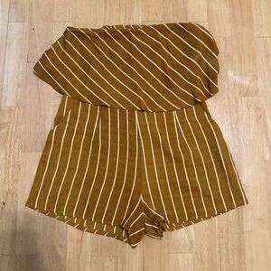 Striped Mustard Jumpsuit